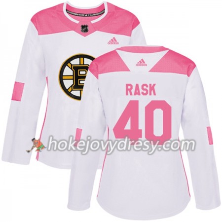 Dámské Hokejový Dres Boston Bruins Tuukka Rask 40 Bílá 2017-2018 Adidas Růžová Fashion Authentic